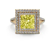 Princess Cut Halo Engagement Ring Setting for a Fancy Yellow Lab-Grown Diamond | Yellow Gold - Design NV-24799