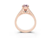 Marquise Channel Set Solitaire Engagement Ring Setting for a Fancy Pink Lab-Grown Diamond | Princess Channel | Rose Gold