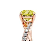 Cushion Cut Twist Engagement Ring Setting for a Fancy Yellow Lab-Grown Diamond | Rose Gold