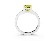 Fancy Yellow Princess Cut Diamond Solitaire Ring Set in White gold with Prong Head and Smooth Polished Band