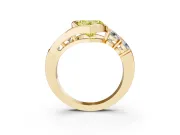 Heart-Shaped Bezel Bypass Engagement Ring Setting for a Fancy Yellow Lab-Grown Diamond | Yellow Gold
