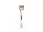 Cushion Cut Bypass Solitaire Engagement Ring Setting for a Fancy Pink Lab-Grown Diamond | Yellow Gold