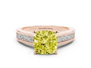 Cushion Cut Channel Engagement Ring Setting for a Fancy Yellow Lab-Grown Diamond | Rose Gold