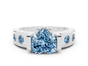 Heart-Shaped Tension Style Engagement Ring Setting for a Fancy Blue Lab-Grown Diamond | Platinum