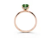 Fancy Green Cushion Cut Diamond Solitaire Engagement Ring Set in Rose gold with Prong Setting and Polished Band