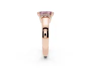 Emerald Cut Pavé Collar Engagement Ring Setting for a Fancy Pink Lab-Grown Diamond | Rose Gold