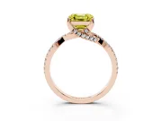 Asscher Cut Twisted Pave Engagement Ring Setting for a Fancy Yellow Lab-Grown Diamond | Split Shank | Rose Gold