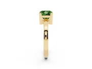 Princess Cut Solitaire Engagement Ring Setting for a Fancy Green Lab-Grown Diamond | Flat Tab Prongs | Yellow Gold