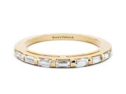 Baguette Diamond Continuous Channel Eternity Band Set in Yellow gold with Polished Walls