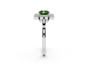 Cushion Cut Halo Engagement Ring Setting for a Fancy Green Lab-Grown Diamond | Sterling Silver - Design NV-24775