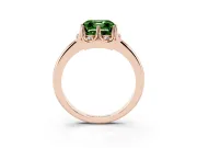 Asscher Cut Petal Halo Engagement Ring Setting for a Fancy Green Lab-Grown Diamond | Rose Gold