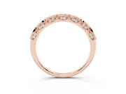 Marquise Motif Diamond Openwork Eternity Band Set in Rose gold with Pavé and Bezel Setting