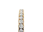 Round Diamond Slender Eternity Band Set in Yellow gold with Pavé U-Prong Setting