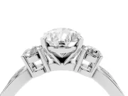 Pear-Shaped Three-Stone Pavé Twist Engagement Ring Setting | Split Shank | White Gold