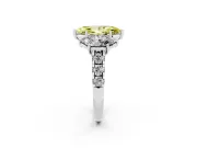 Marquise Three Stone Engagement Ring Setting for a Fancy Yellow Lab-Grown Diamond | Accented Shoulders | Platinum
