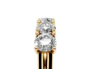 Round Lab-Grown Diamond Five-Stone Wedding Band | Trellis Prongs | Yellow Gold