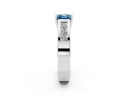 Asscher Cut Channel-Set Engagement Ring Setting for a Fancy Blue Lab-Grown Diamond | Platinum