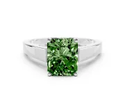 Radiant Cut Solitaire Engagement Ring Setting for a Fancy Green Lab-Grown Diamond | Sterling Silver