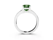 Fancy Green Princess Cut Diamond Solitaire Ring Set in White gold with Prong Head and Smooth Polished Band