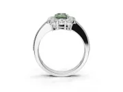 Emerald Cut Vintage Halo Engagement Ring Setting for a Fancy Green Lab-Grown Diamond | White Gold