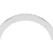 Round Lab-Grown Diamond Single Row Pavé Wedding Band | Raised Polished Rims | Platinum