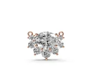 Oval Lab-Grown Diamond East-West Cluster Pendant Necklace | Graduated Accents | Rose Gold