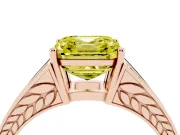Asscher Cut Split Shank Pavé Engagement Ring Setting for a Fancy Yellow Lab-Grown Diamond | Rose Gold