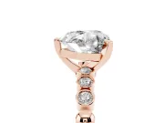 Heart-Shaped Beaded Solitaire Engagement Ring Setting | Bezel Accents | Rose Gold