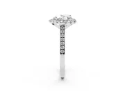 Heart-Shaped Halo Engagement Ring Setting | Tapered Band | White Gold