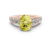 Oval Graduated Engagement Ring Setting for a Fancy Yellow Lab-Grown Diamond | Rose Gold