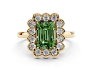 Emerald Cut Halo Engagement Ring Setting for a Fancy Green Lab-Grown Diamond | Yellow Gold - Design NV-24719