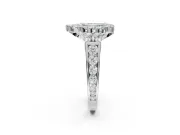 Pear-Shaped Halo Engagement Ring Setting for a Fancy Green Lab-Grown Diamond | Graduated Channel Band | Sterling Silver