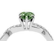Pear-Shaped Crossover Engagement Ring Setting for a Fancy Green Lab-Grown Diamond | Platinum
