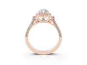 Marquise Halo Engagement Ring Setting | Pavé Panel Shoulders | Rose Gold