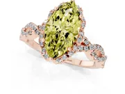 Marquise Milgrain Halo Engagement Ring Setting for a Fancy Yellow Lab-Grown Diamond | Graduated Shoulders | Rose Gold