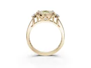 Marquise Halo Engagement Ring Setting for a Fancy Yellow Lab-Grown Diamond | Graduated Channel Band | Yellow Gold