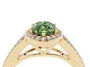 Marquise Split Shank Halo Engagement Ring Setting for a Fancy Green Lab-Grown Diamond | Yellow Gold