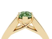Marquise Channel-Set Engagement Ring Setting for a Fancy Green Lab-Grown Diamond | Yellow Gold