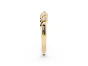 Round Diamond Eternity Band Set in Yellow gold with Twist Prong Setting
