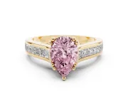 Pear-Shaped Channel Engagement Ring Setting for a Fancy Pink Lab-Grown Diamond | Yellow Gold - Design NV-24671