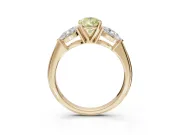 Pear-Shaped 3-Stone Engagement Ring Setting for a Fancy Yellow Lab-Grown Diamond | Yellow Gold