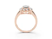 Radiant Cut Cluster Halo Engagement Ring Setting | Large Round Accents | Rose Gold