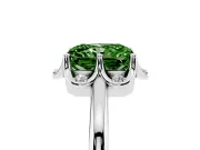 Radiant Cut Petal Halo Engagement Ring Setting for a Fancy Green Lab-Grown Diamond | Sterling Silver