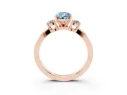 Pear-Shaped Three-Stone Twist Engagement Ring Setting for a Fancy Blue Lab-Grown Diamond | Rose Gold