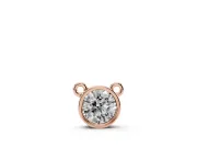 Round Lab-Grown Diamond Bezel Solitaire Pendant Necklace | Side Loop Bail | Rose Gold