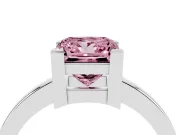 Princess Cut Solitaire Engagement Ring Setting for a Fancy Pink Lab-Grown Diamond | Flat Tab Prongs | White Gold