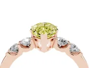 Marquise Five Stone Engagement Ring Setting for a Fancy Yellow Lab-Grown Diamond | Rose Gold