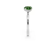 Fancy Green Heart Cut Diamond Solitaire Ring Set in Platinum with Thin Band and Prong Setting