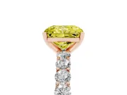 Radiant Cut Shared Prong Engagement Ring Setting for a Fancy Yellow Lab-Grown Diamond | Rose Gold