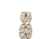 Round Lab-Grown Diamond Twisted Pavé Half Eternity Band | Interwoven Strands | Yellow Gold